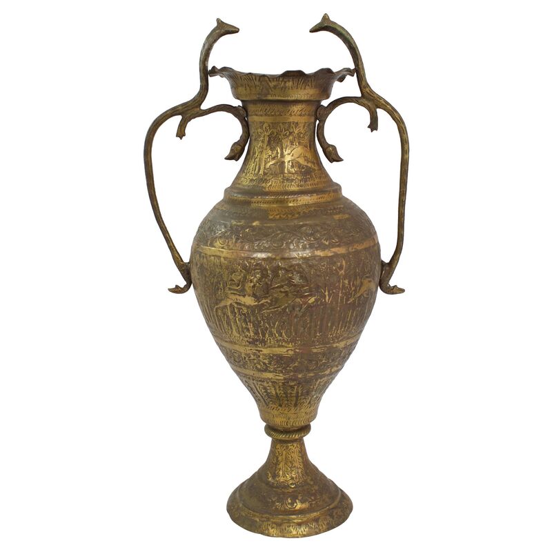 Antique Brass Cobra Vase