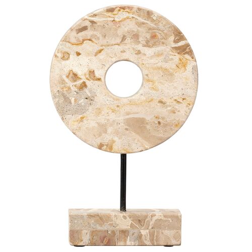 Soleil Marble Sculpture Stand, Cream
