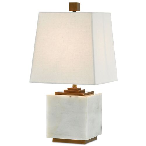 Annelore Table Lamp, White/Antique Brass~P77610250