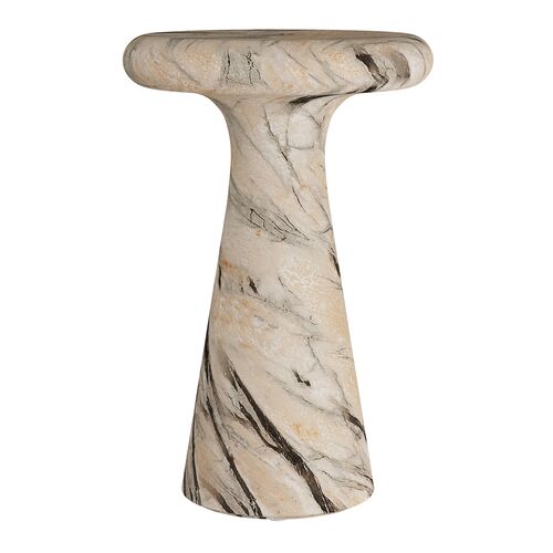 Zahara Concrete Drink Table, Multi Beige