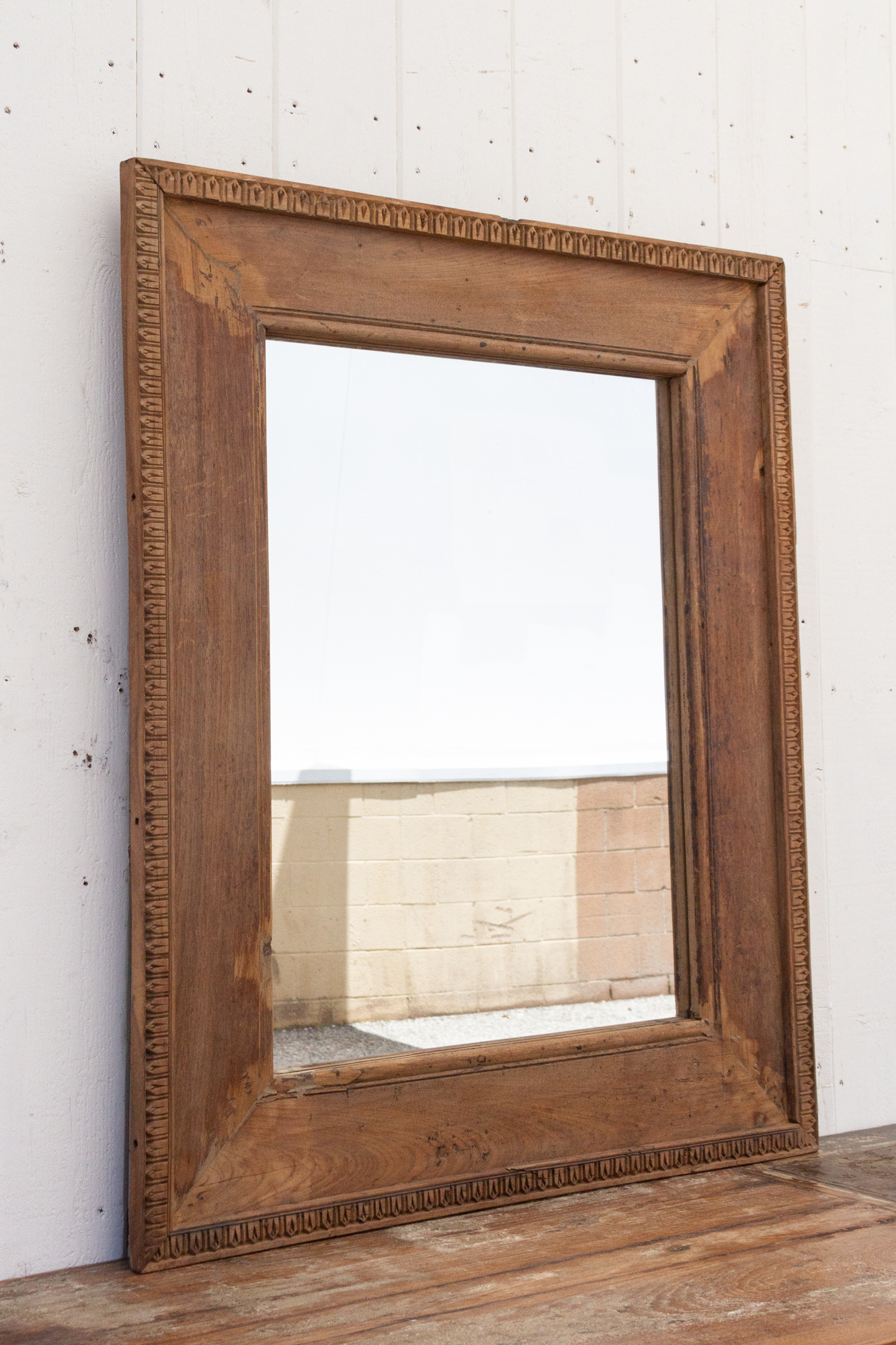 Boho Rustic Teak Frame Mirror~P77672352