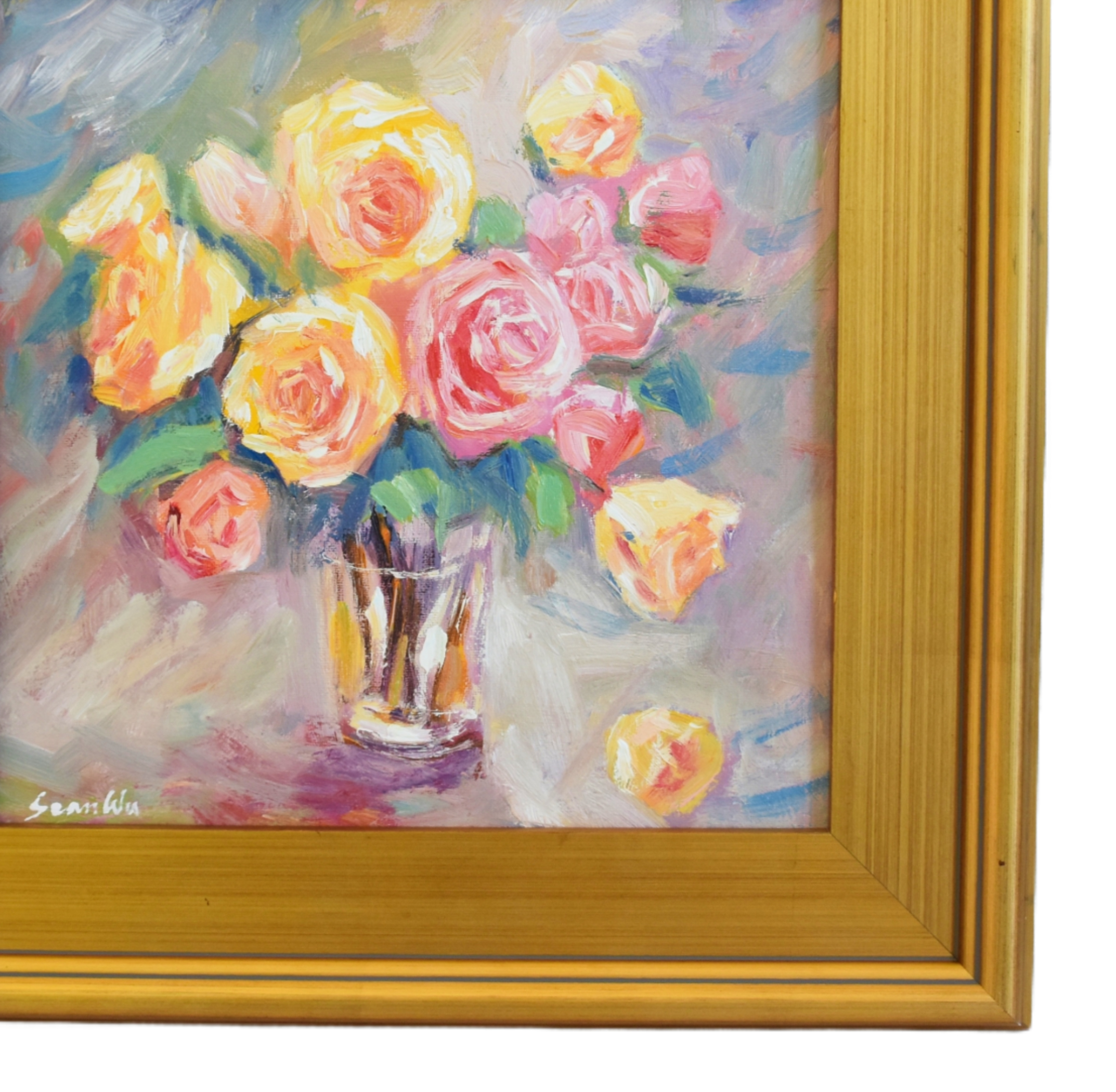 Bouquet of Pastel Roses In Vase Painting~P77671973