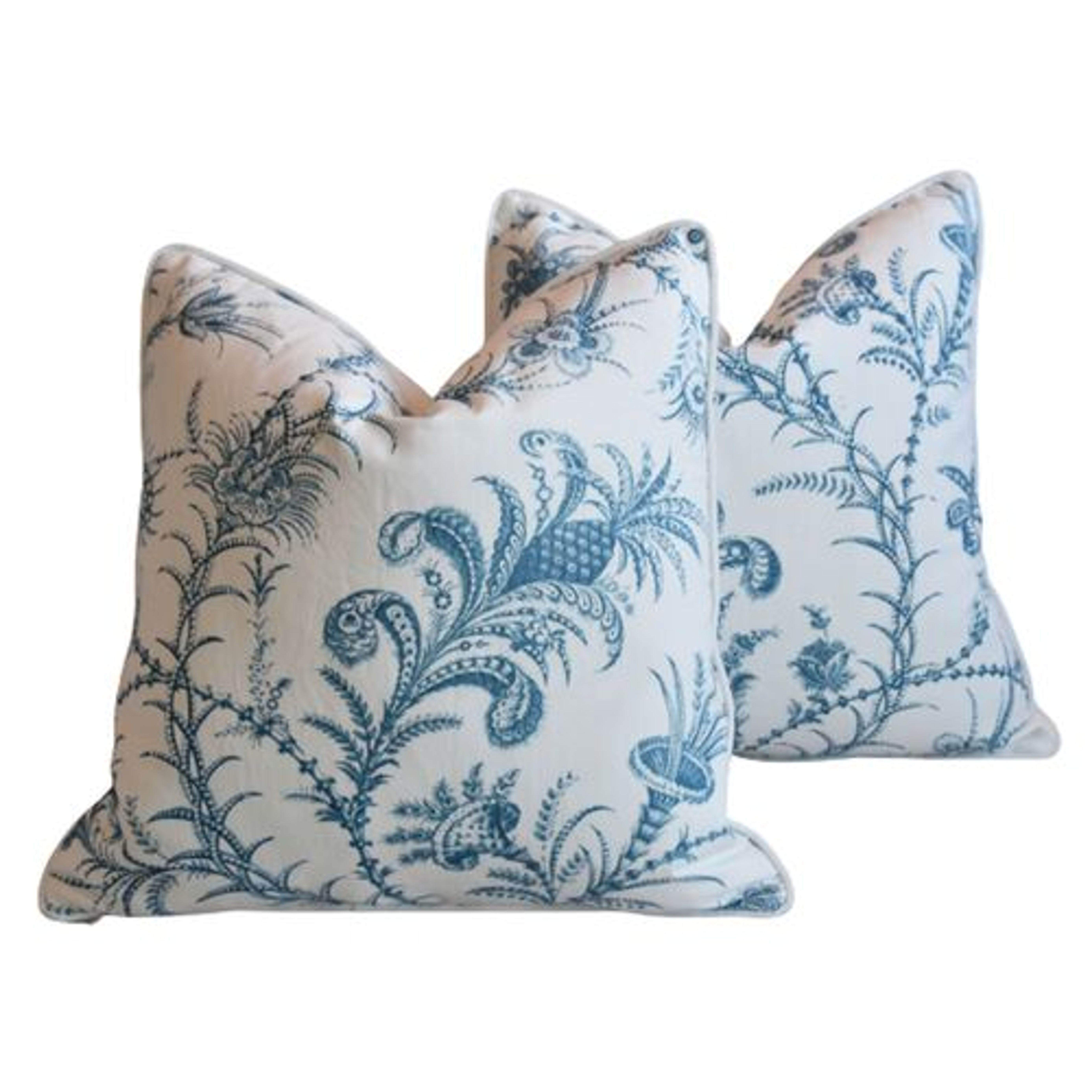 Lisa Fine Blue & White Pillows, Pair~P77658945