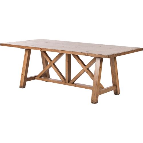 Janey 84" Dining Table, Waxed Pine~P111118916