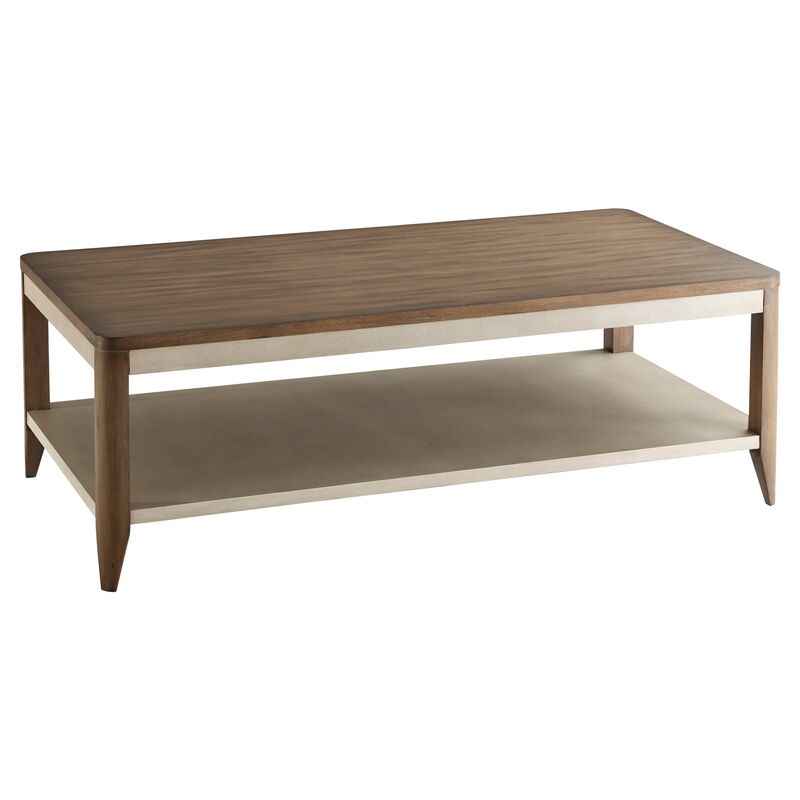 Metro Faux-Shagreen Coffee Table, Natural