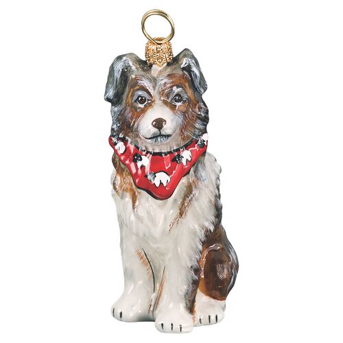 Australian Shepherd w/ Bandana Ornament, Brown~P77556412