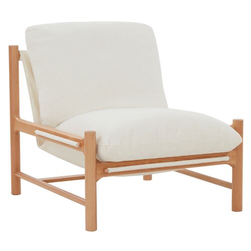 Yesabel Boucle Accent Chair, Ivory/Natural