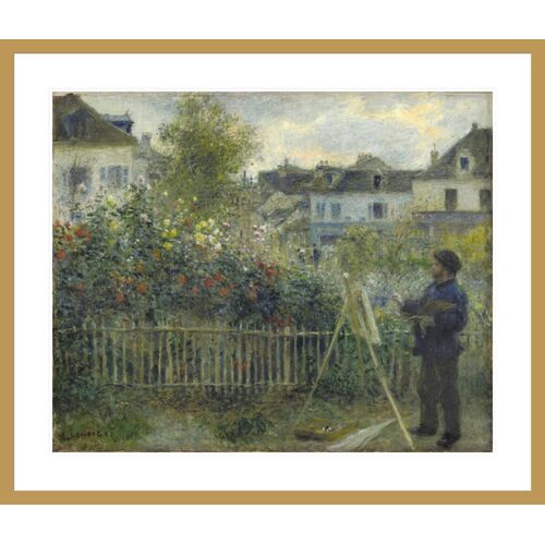 Monet Painting in His Garden at Argenteuil by Pierre-Auguste Renoir Framed Print Monet Painting in His Garden at Argenteuil by Pierre-Auguste Renoir Framed Print