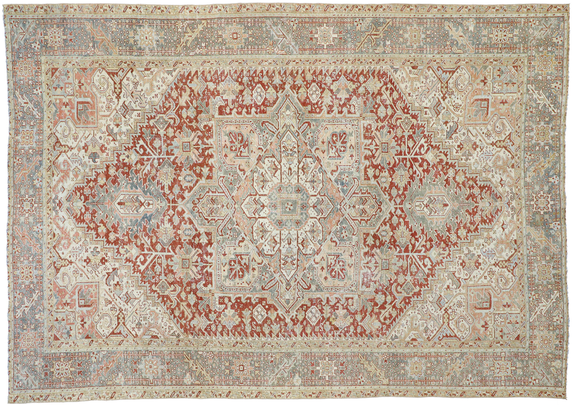 Antique Persian Heriz Rug, 9'4 x 13~P77672163