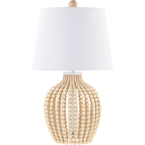 Rowan Beaded Table Lamp, Natural/White~P77643700