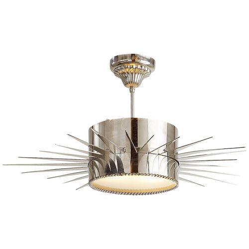 Soleil Large Semi-Flush Mount, Polished Nickel Soleil Large Semi-Flush Mount, Polished Nickel~P76195265