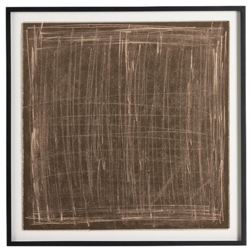 40" x 40" There Are No Answers Drawing by Karen Covey, Black Maple Frame 40" x 40" There Are No Answers Drawing by Karen Covey, Black Maple Frame