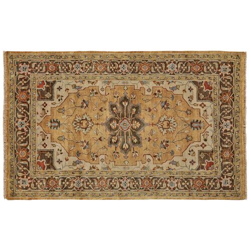 Elaine Traditional Hand-Knotted Rug, Gold/Brown~P77607375