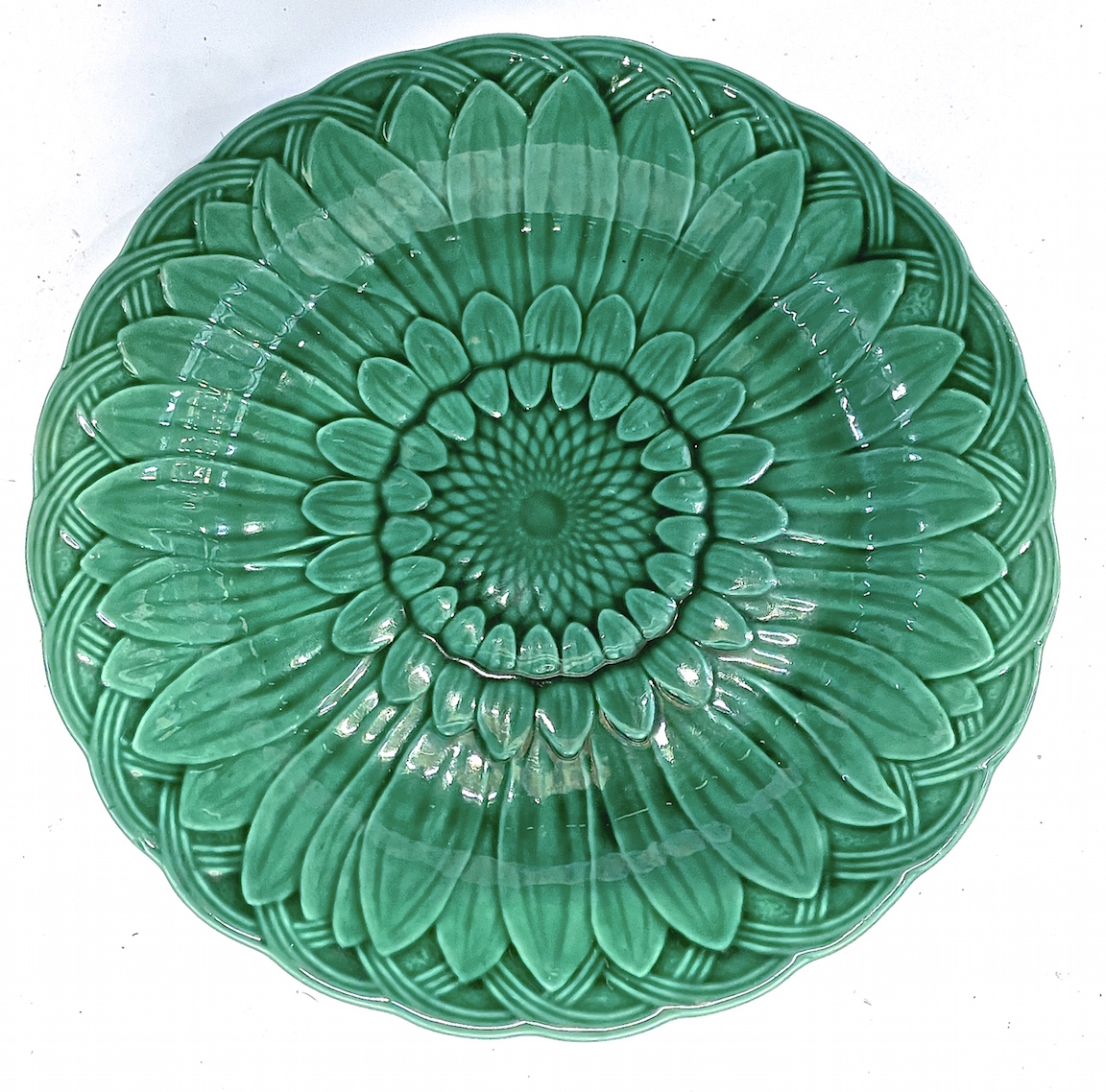 Green Wedgwood Majolica Sunflower Plate~P77661655