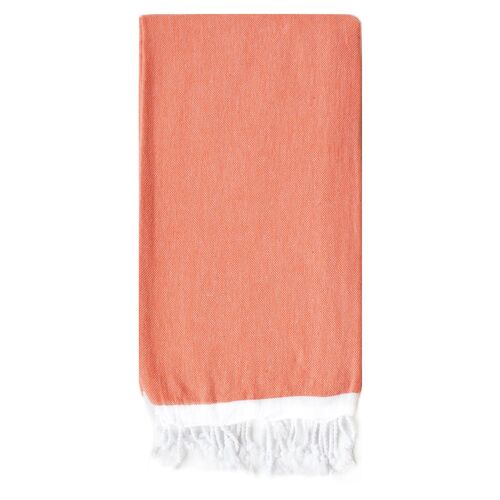 Basic Single-Stripe Towel, Coral~P77541996
