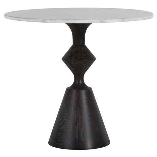 Benedict 32" Bistro Table, Marble/Cerused Black~P111111664