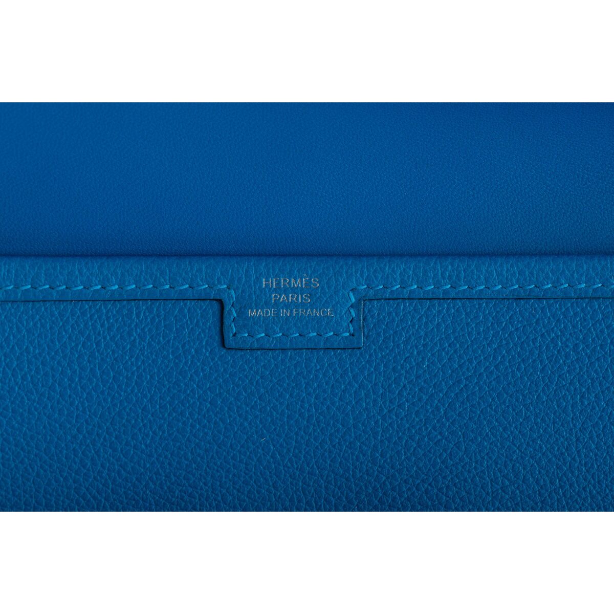 Hermes Blue Izmir Evercolor Leather Citizen Twill Card Holder