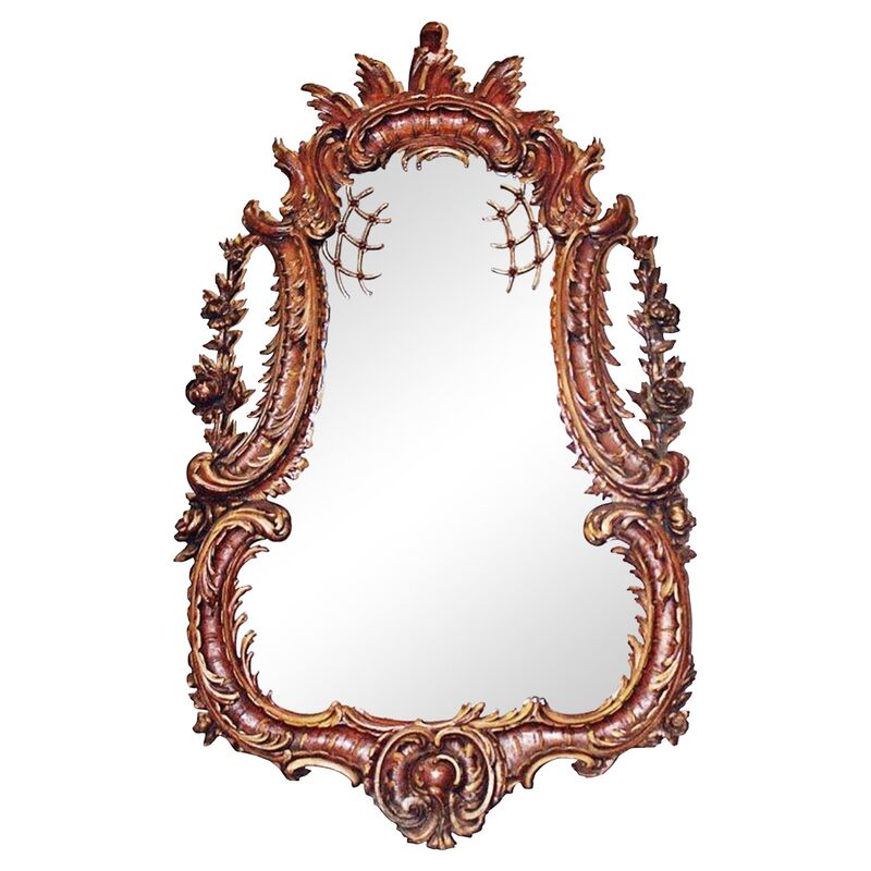 1850s Carved French Rococo-Style Mirror