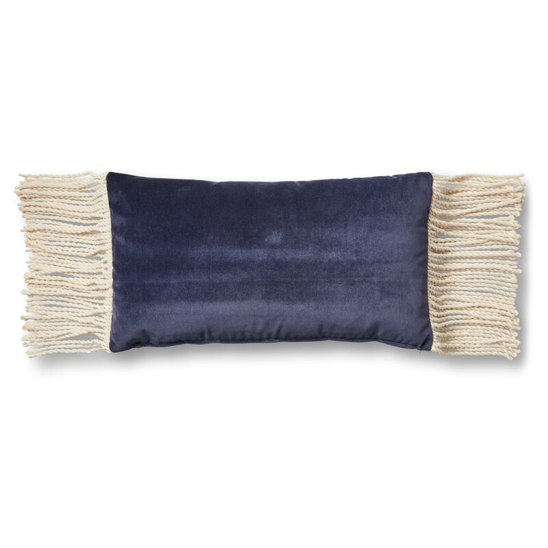 Tessa 12x23 Lumbar Pillow, Navy Velvet