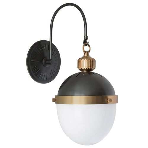 Otis Wall Sconce, Black/Natural Brass