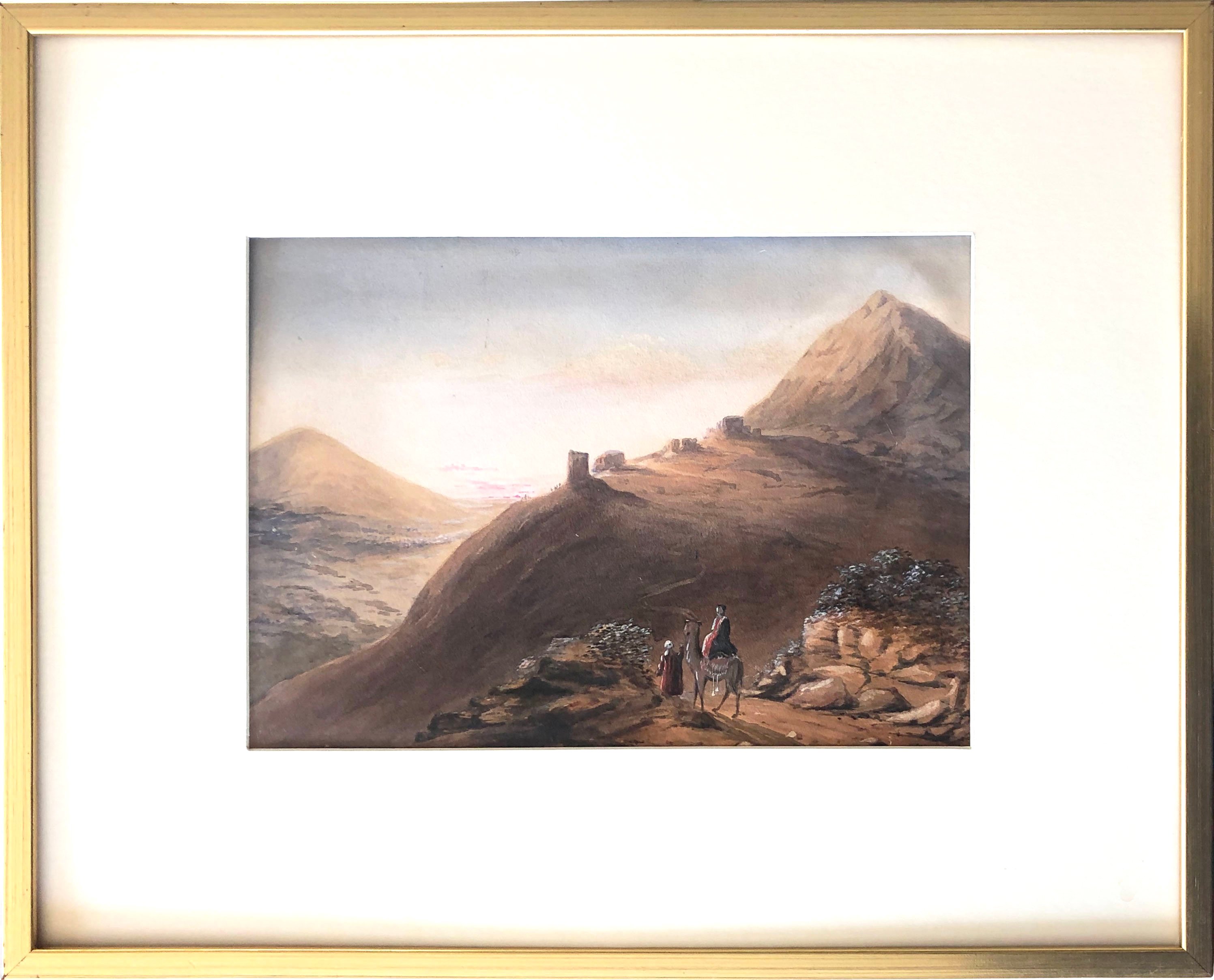 19th C Orientalist Watercolor Landscape~P77574964