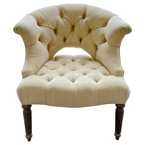 Barrel Wing Back Tufted Armchair~P77624985