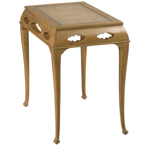 Cumulus Cane End Table, Almond