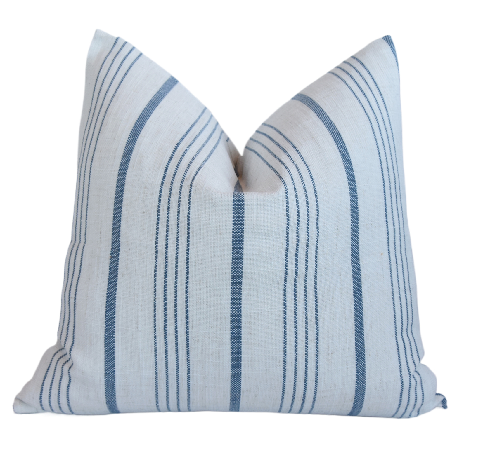 Blue & White Striped Coastal Pillow~P77687581