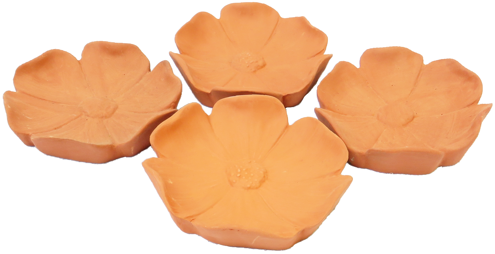 Terracotta Floral Petal Bowls S/4 Terracotta Floral Petal Bowls S/4~P77755108