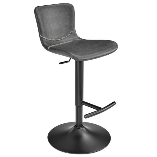 Melody Leatherette Adjustable Bar/Counter Stool, Charcoal Gray Melody Leatherette Adjustable Bar/Counter Stool, Charcoal Gray