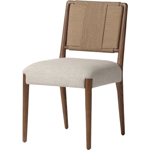 Jensen Dining Side Chair, Natural Rush/Alcala Wheat