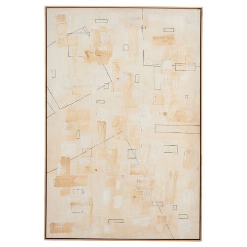 40" x 60" Untitled 003Painting  by Jade Dacay, White Oak Frame