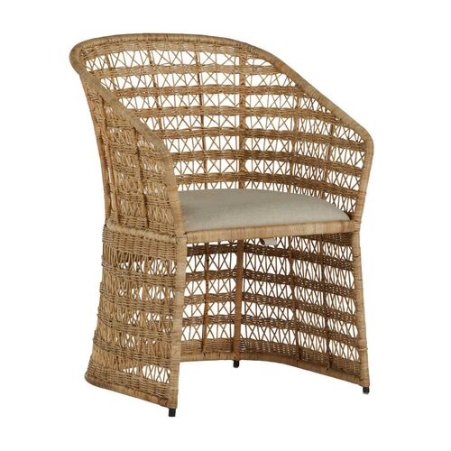 Libby Dining Chair, Natural Rattan~P77606299
