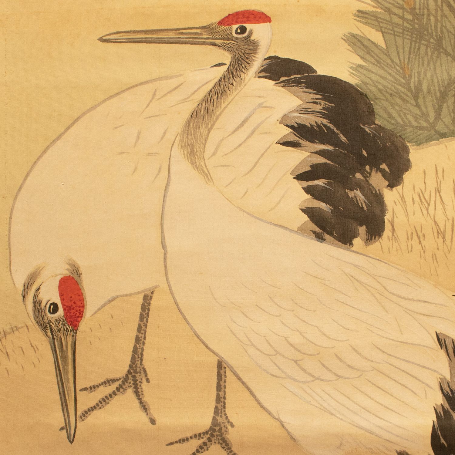 Vintage Japanese Silk Scroll Painting~P77672549