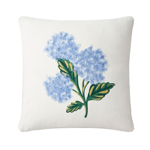 Bouquet Pillow, Ivory/Blue