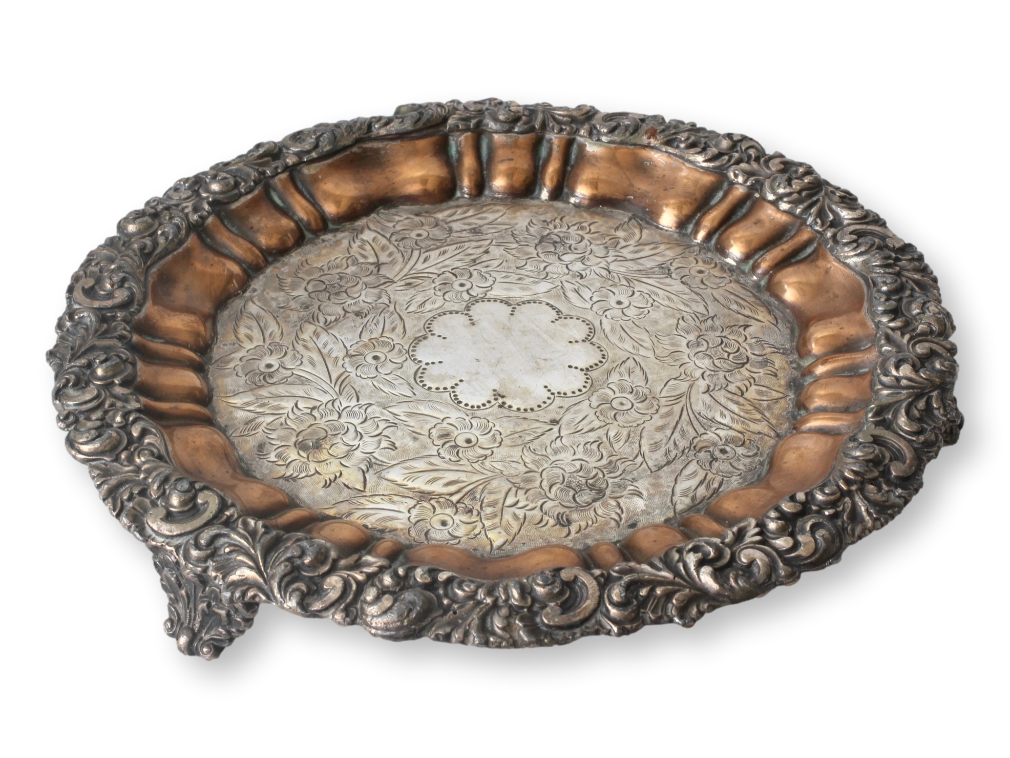 Antique Sheffield Plate Serving Tray~P77711754