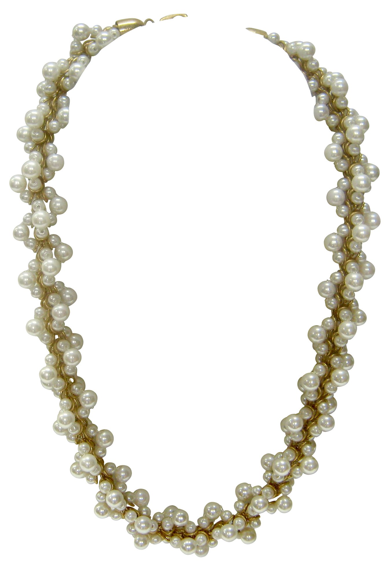 Faux-Pearl Cluster Necklace