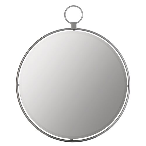 Lynden Round Wall Mirror, Silver~P77553108