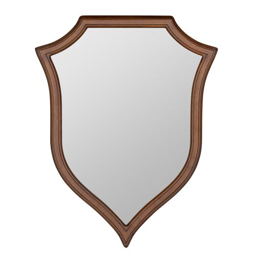 Nira Shield Wall Mirror, Mahogany