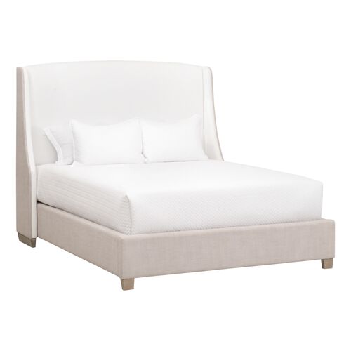 James 2-Tone Wingback Bed, Performance Linen