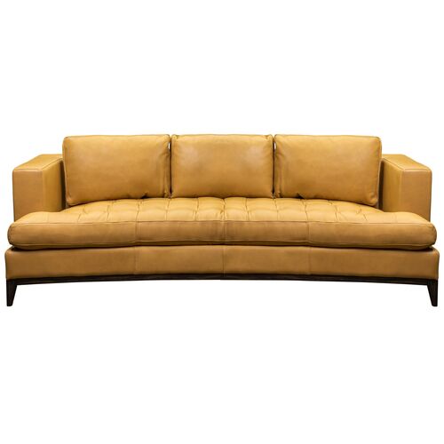 Yale Curved Leather Sofa