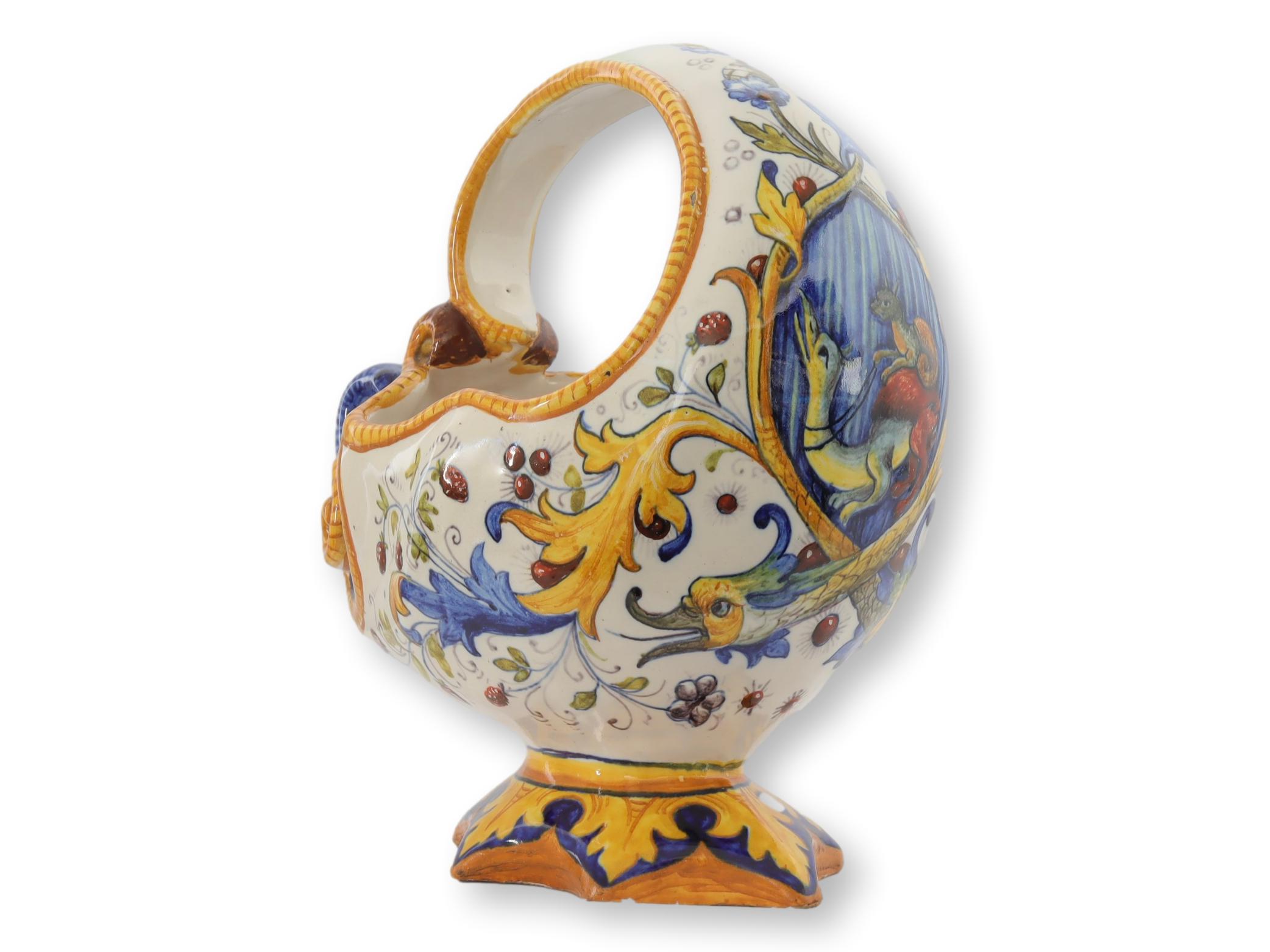 Cantagalli Italian Faience Basket~P77688437