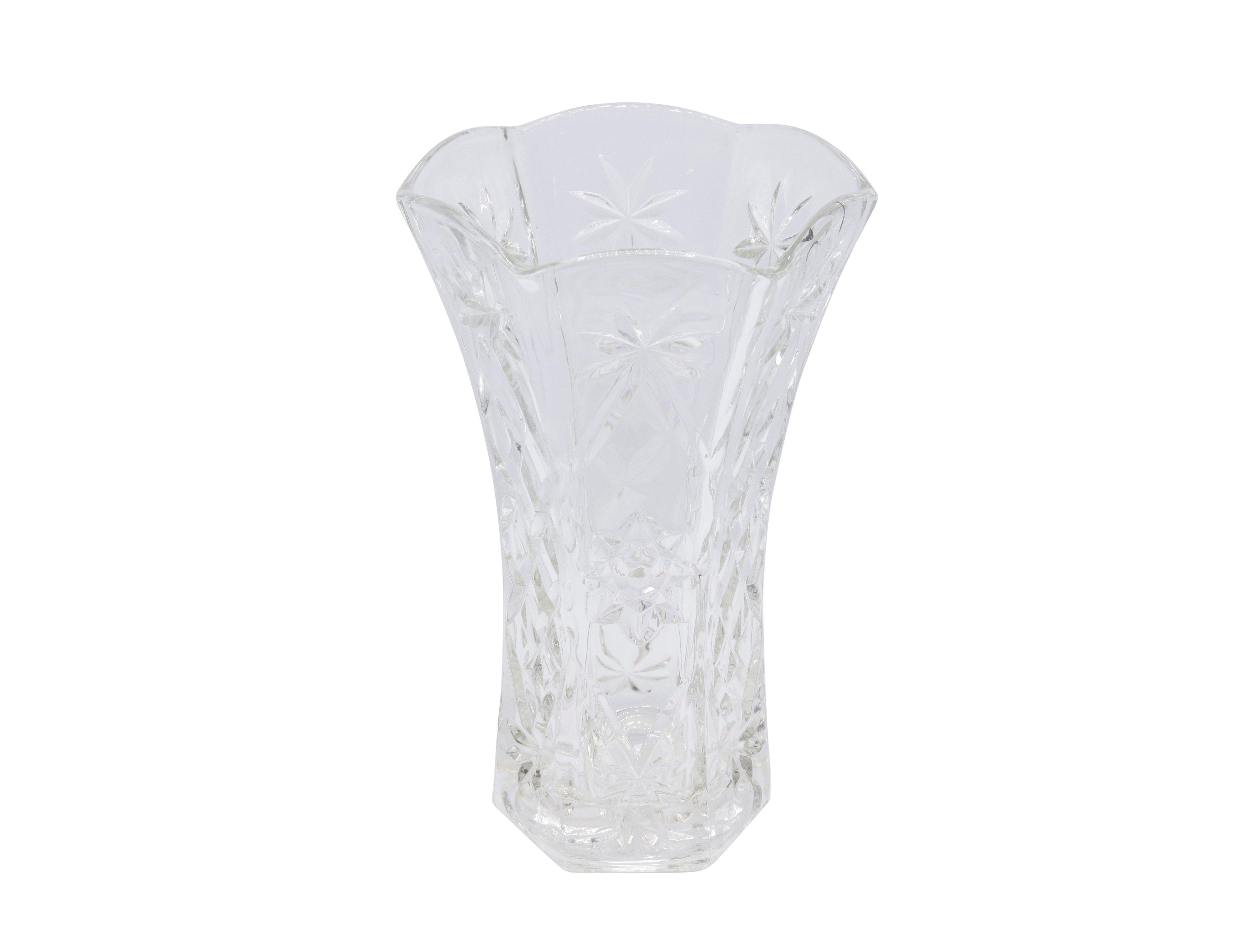 Clear Cut Glass Flower Vase~P77588206