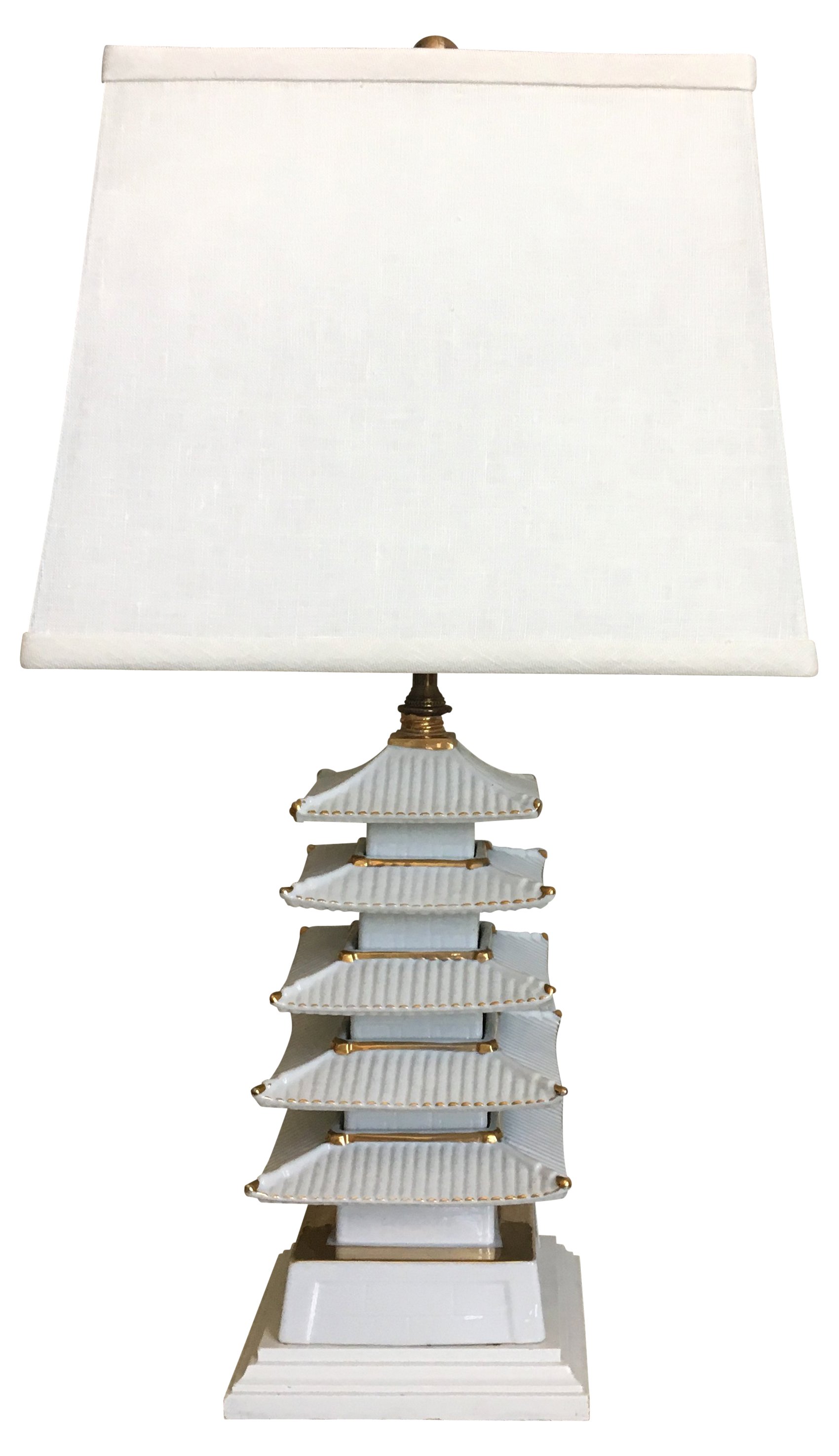 Porcelain Pagoda Lamp & Shade~P77473080