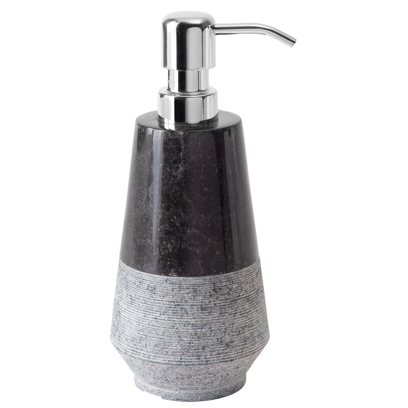 Crosby Marble Lotion Dispenser, Black/Gray