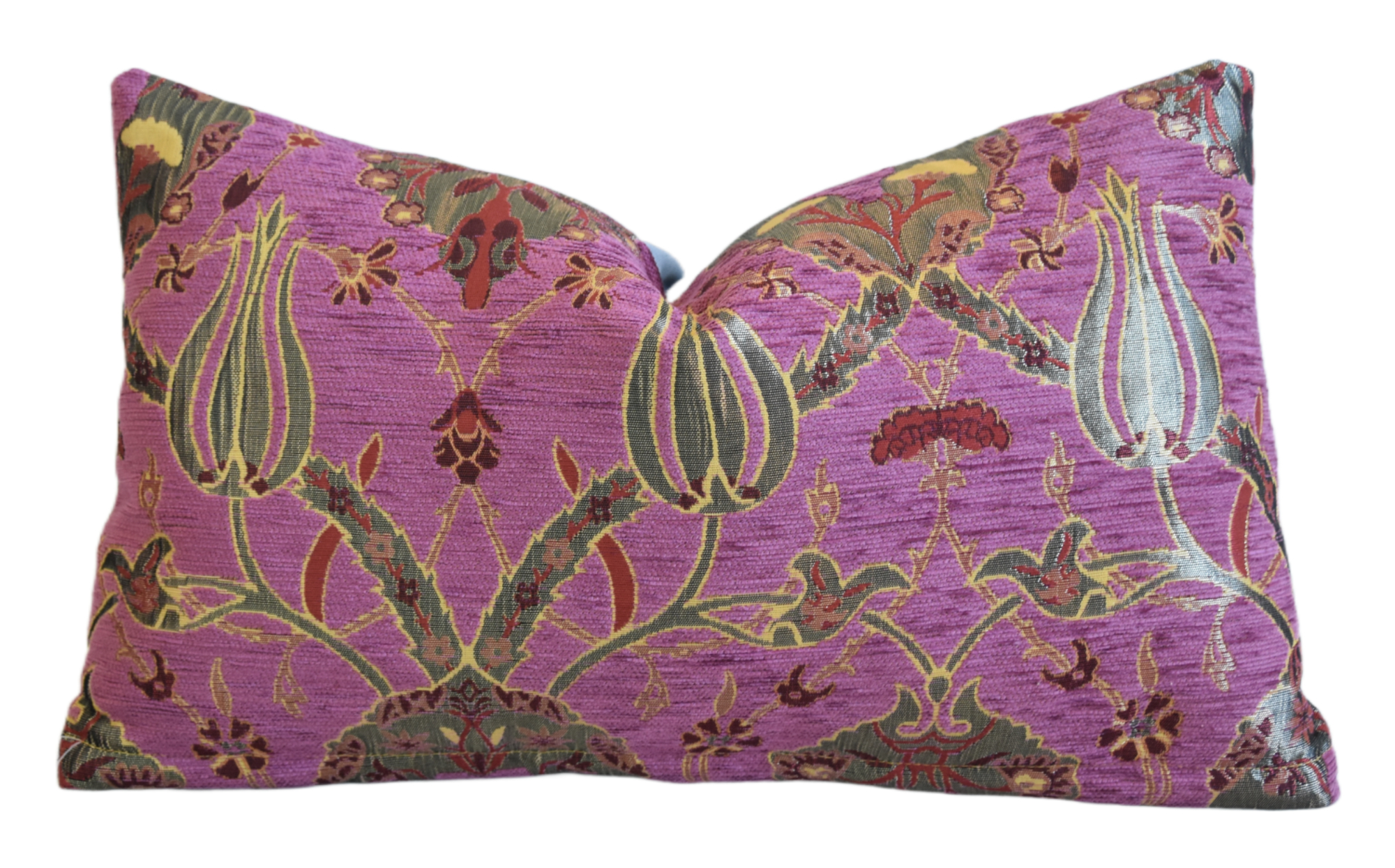 French Velvety Chenille Floral Pillow~P77679622