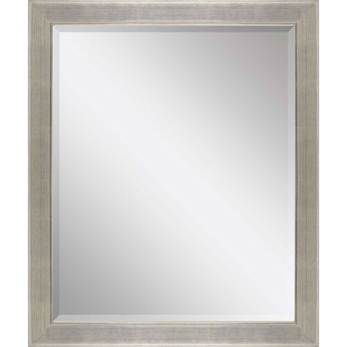 Modern Silver Leaf Beveled Wood Mirror Modern Silver Leaf Beveled Wood Mirror