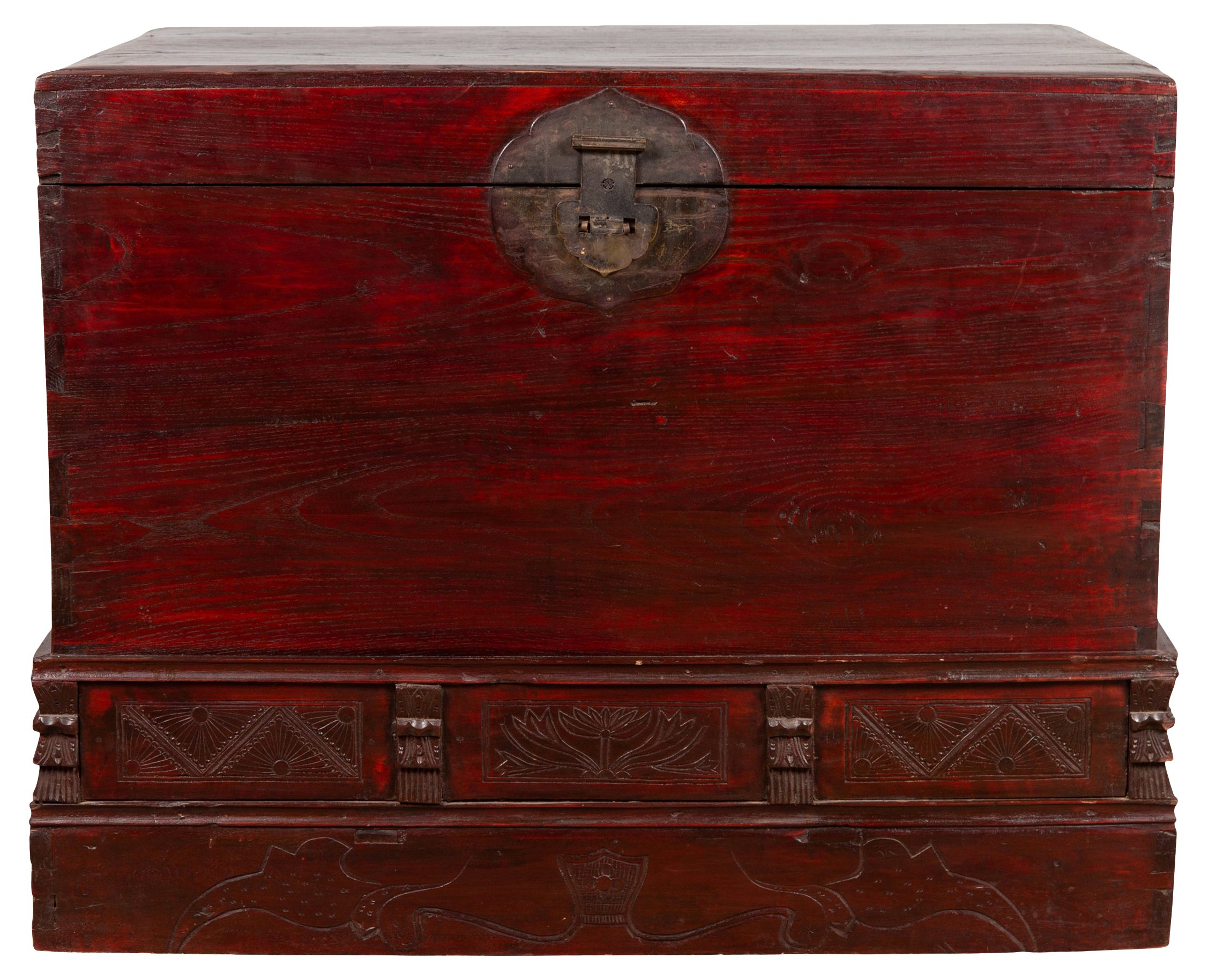 Chinese Antique Red Lacquered Trunk~P77555755