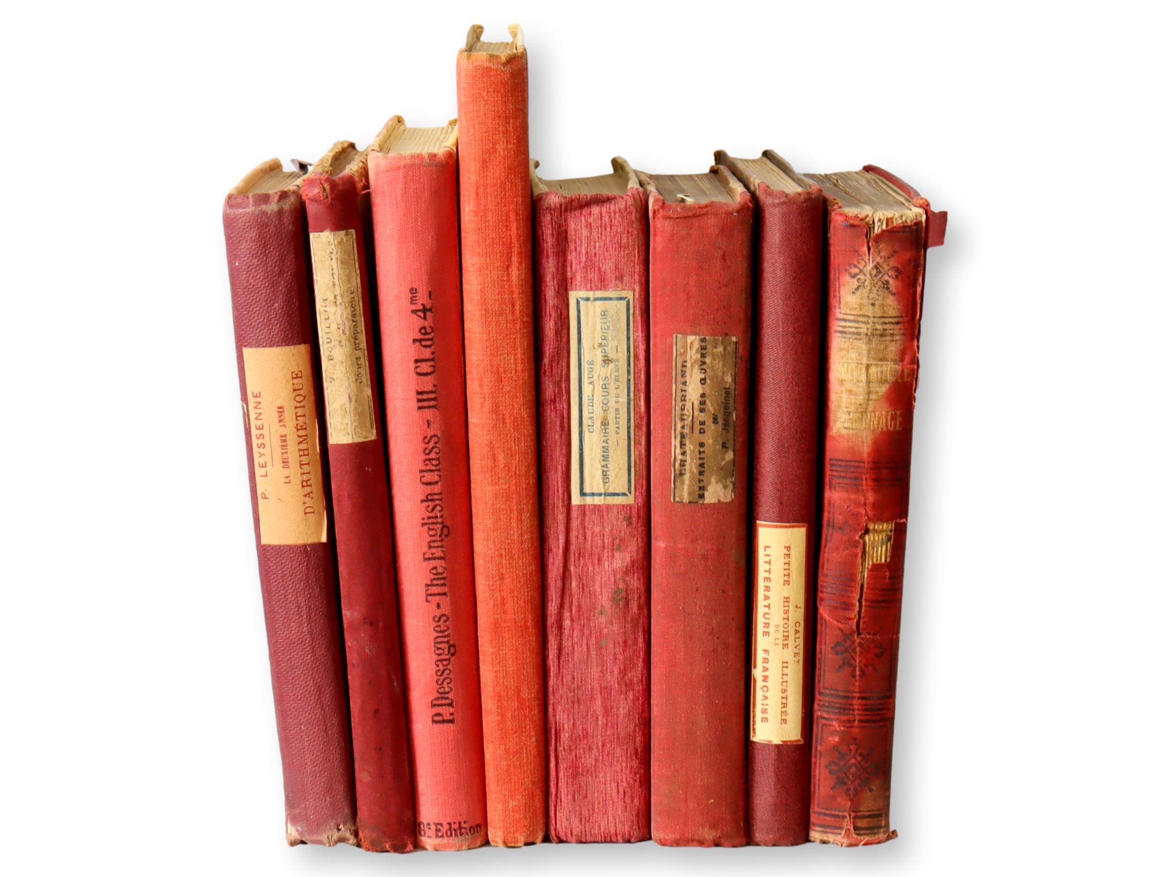 Vintage French Red School Books, S/8~P77667570