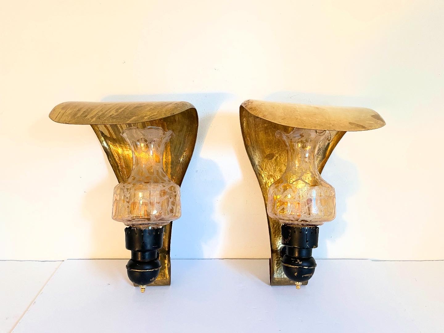 Italian Modern Leaf Sconces, Pair~P77717104